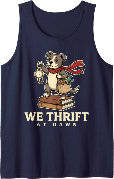 We Thrift At Dawn Thrifting Meme Polar Bear Vintage Funny Tank Top