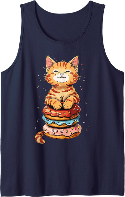 Cat Donut Sprinkle Lover Apparel Cat Donut Lover Cute Kitten Sprinkle Doughnut Tank Top