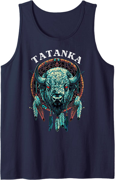 Tribal America Native American White Buffalo Dream Catcher Tank Top