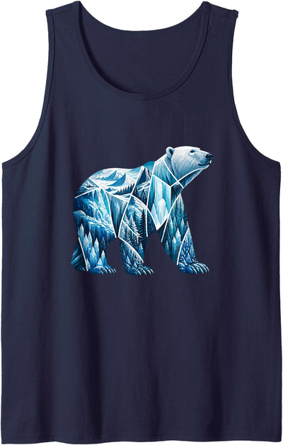 Crystal Glacier Nordic Landscape Polar Bear Tank Top