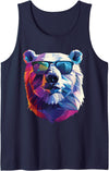Funny Polar Bear Gift for Men, Women, Dad & Mom Polar Bear Dad Mom Cool Sunglasses - Polar Bear Tank Top - Navy Blue
