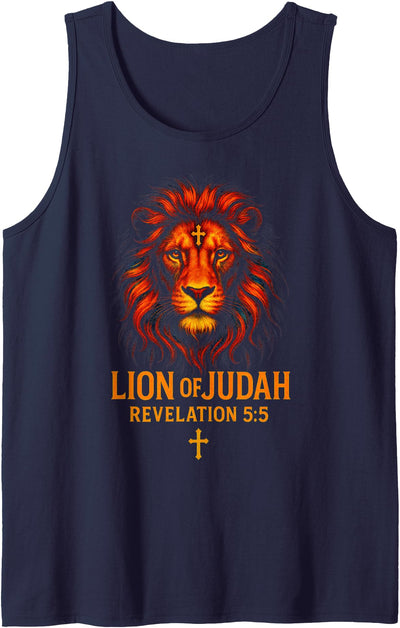 Lion of Judah – Christian Faith Cross Symbol Tank Top