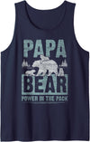 Papa Bear - Content Design Studio Mens Papa Bear 3 Cubs, Dad, Grandpa, 3 Kids, Father's Day Tank Top - Navy Blue
