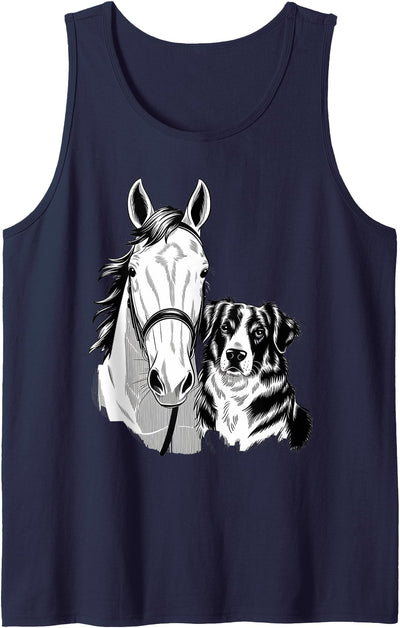 Horses And Dogs Graphic Horse Dog Graphic Men Women Girls Horseback Horse Dog Lover Tank Top