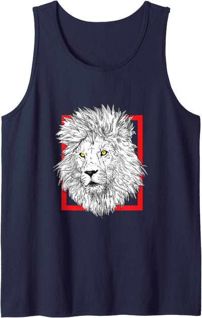 White Lion Head Zodiac Sign Leo Astrology Tank Top