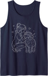 Highland Cow Art Animal Lovers Outfit Highland Cow Art Animal Memories for Women Girls Mom Tank Top - Navy Blue