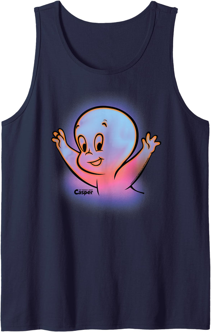 Casper the Friendly Ghost Halloween Retro Glow Tank Top - Navy Blue