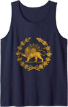 Persian Fine Arts Shir o Khorshid, Lion and Sun, Symbol of Persia Tank Top - Navy Blue