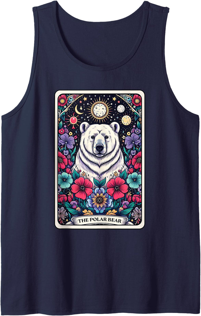 Catumet Polar Bear Polar Bear Tarot Card Tank Top - Navy Blue