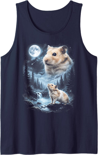 Hamster Howling at Moon 90's Retro Tank Top