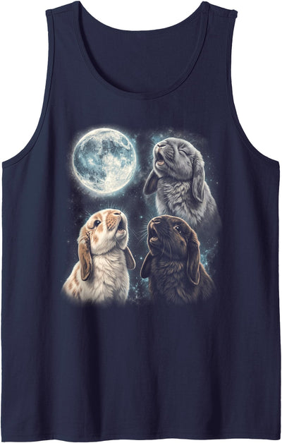 Four Lop Rabbits Howling at the Moon Tank Top