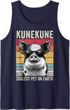 KuneKune Pig by AKH KuneKune Pig Coolest Pet On Earth, Vintage KuneKune Pig Tank Top - Navy Blue