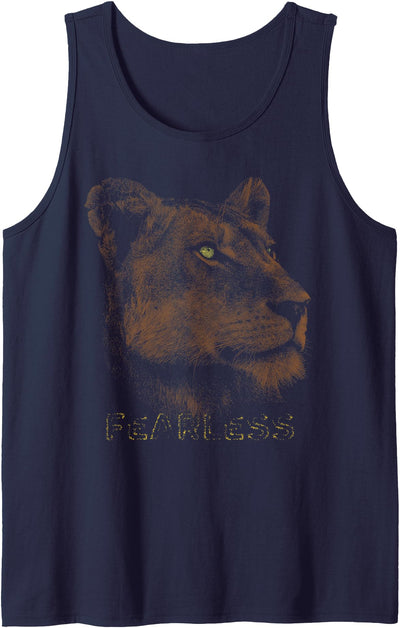 Cool Lioness Graphic Fearless Women Girls Female Lion Tank Top