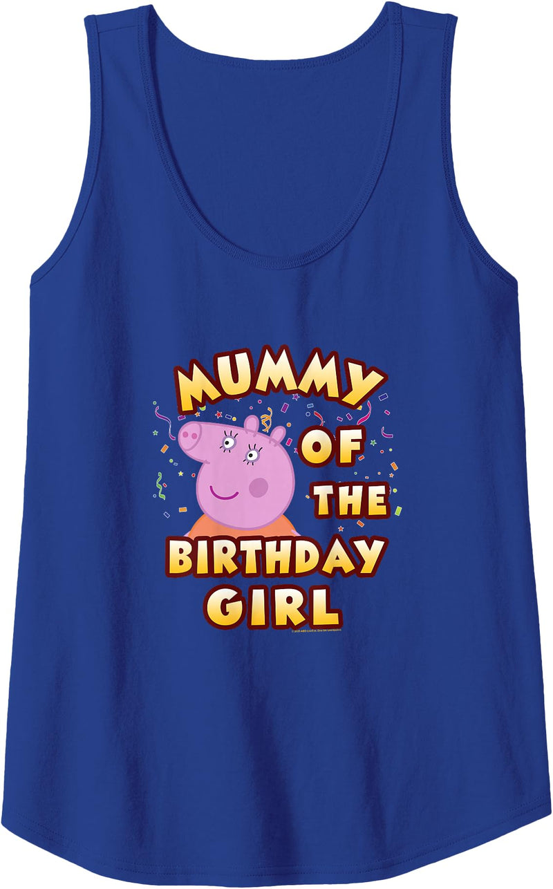 Womens Peppa Pig Mummy of The Birthday Girl Tank Top - Royal Blue