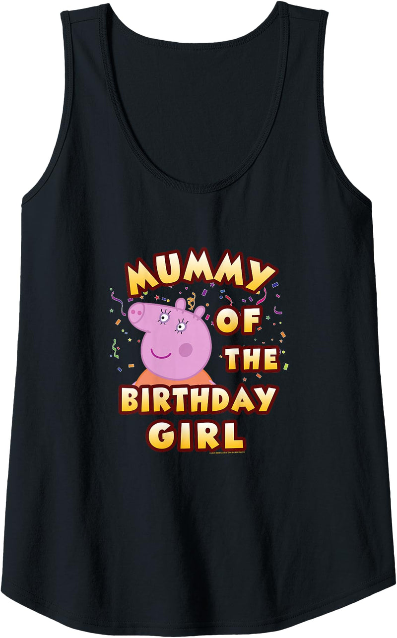 Womens Peppa Pig Mummy of The Birthday Girl Tank Top - Black