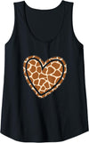 EDILILU Womens Cute Animal Pattern Giraffe Heart Women Girls Tank Top - Black