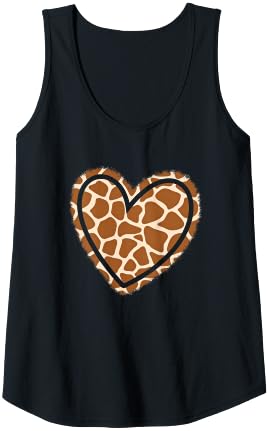 Womens Cute Animal Pattern Giraffe Heart Women Girls Tank Top