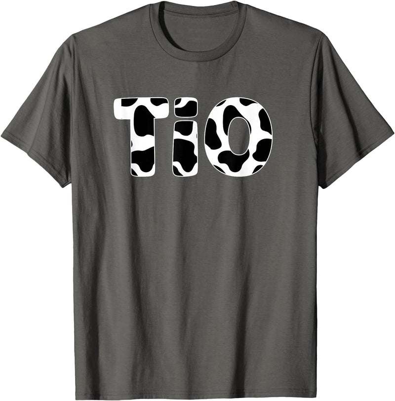 Zynx Matching Family Cow Birthday Matching Cow Birthday Cow Print Pattern Tio T-Shirt - Asphalt Grey
