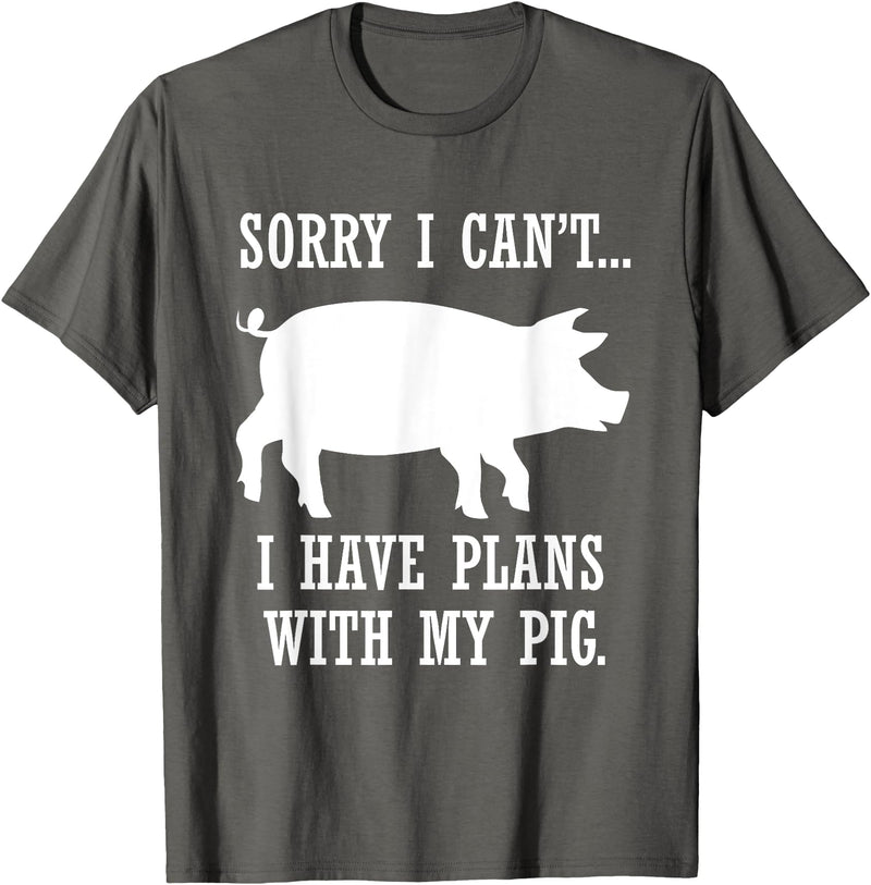 Lustige Schwein Bauernhof Tier Zitate Plans with My Pig Farmer Piggy T-Shirt - Asphalt Grey