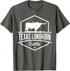 Farm and Longhorn Gift for Men and Cattle Clothing Texas Longhorn Cattle - Longhorn Cow For Cattle Farmer T-Shirt - Asphalt