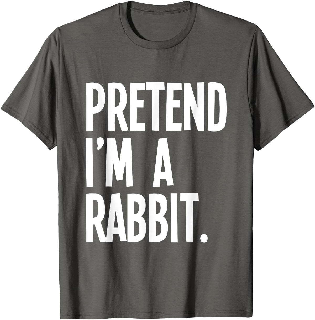 Pretend I'm a Rabbit Funny Halloween Party Costume T-Shirt in Asphalt Grey