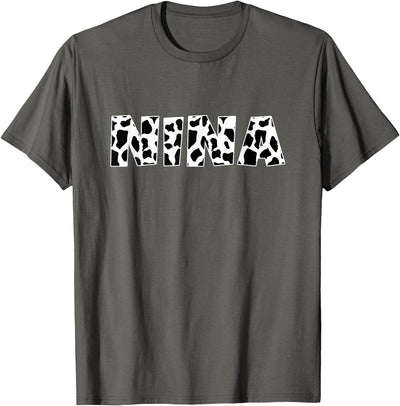 Cow Print Animal Pattern Farmer Farm Grandma Funny Fancy T-Shirt