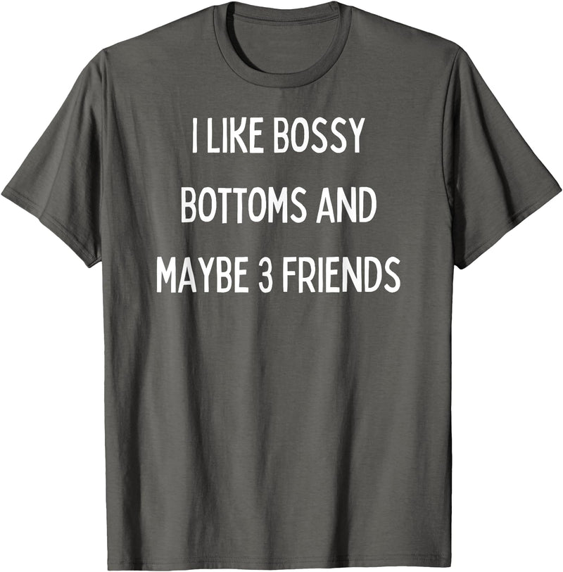 SIB Sexy Bossy Bottom Gifts and Presents I like bossy bottoms and maybe 3 friends T-Shirt - Asphalt Grey