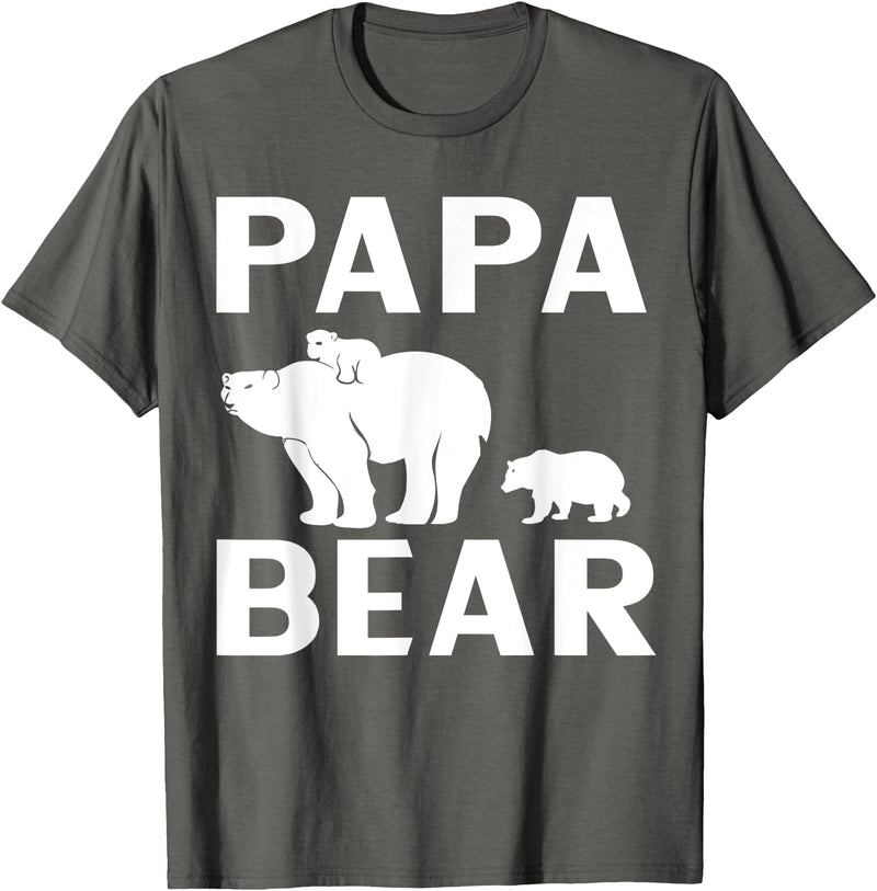 Papa & Mama Bear Outfit Papa Bear Polar Bear Kids T-Shirt - Asphalt Grey