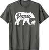 Matching Bear Family Apparel Vintage Papa Father Bear with 1 Cub father's Day T-Shirt - Asphalt Grey