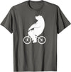 Die besten Radfahrer Outfits und Geschenke Bear on bicycle cyclist bicycle cycle outfit T-Shirt - Asphalt Grey