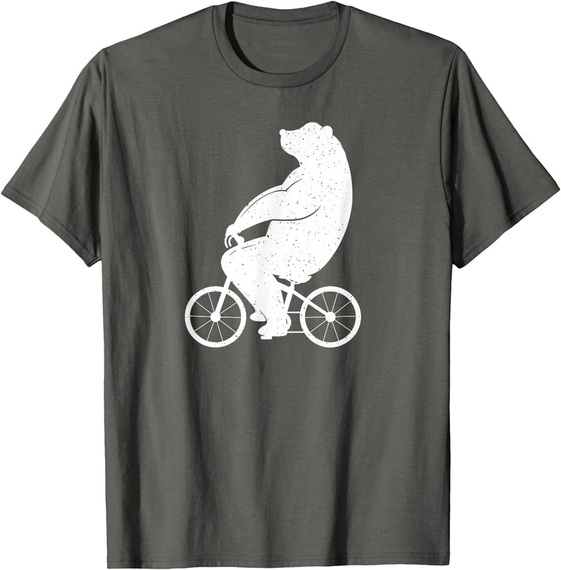 Die besten Radfahrer Outfits und Geschenke Bear on bicycle cyclist bicycle cycle outfit T-Shirt - Asphalt Grey