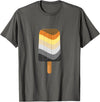 Live Loud Graphics Seamless Reapeating Gay Bear Pride Flag Ice Pop Pattern T-Shirt - Asphalt Grey