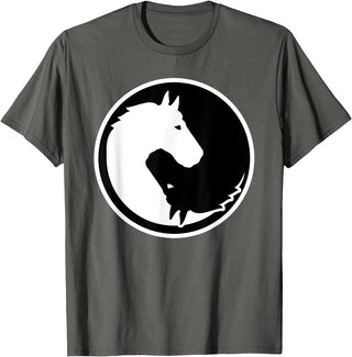 Horse gifts Horse yin and yang T-Shirt - Asphalt Grey