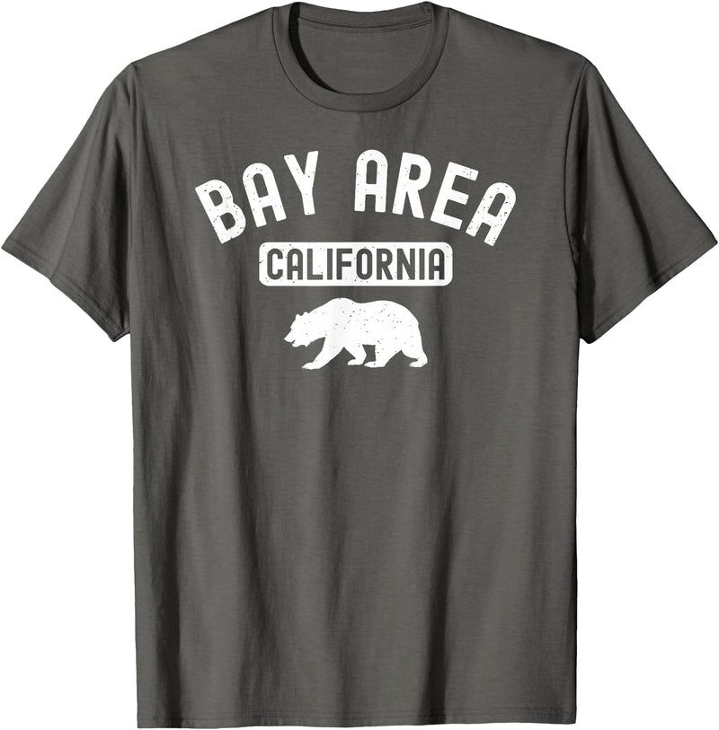 Cali Retro Tees Bay Area San Francisco Oakland Berkeley California 510 Bear T-Shirt - Asphalt Grey