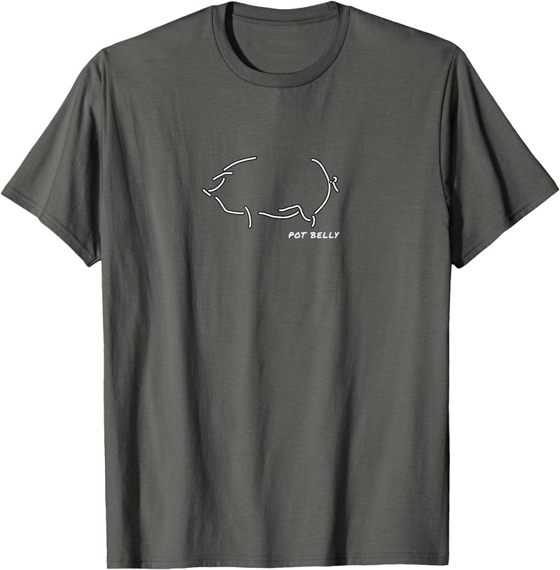 I Love Funny Pigs T-Shirts Pig Lovers, Pot Belly, Kids Love this Cute T-Shirt T-Shirt - Asphalt Grey