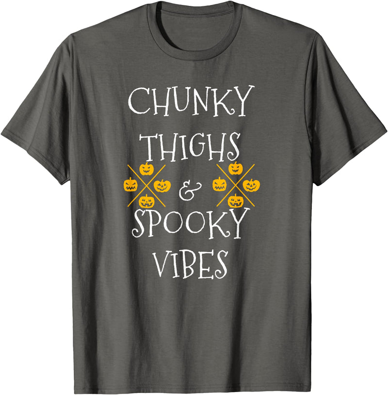 Chunky Thighs and Spooky Vibes Scary Halloween Costume Thick Thighs and Spooky Vibes T-Shirt - Asphalt Grey