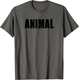 Animal Gym Rabbit Workout Bodybuilding Fitness T-Shirt in Asphalt Grey