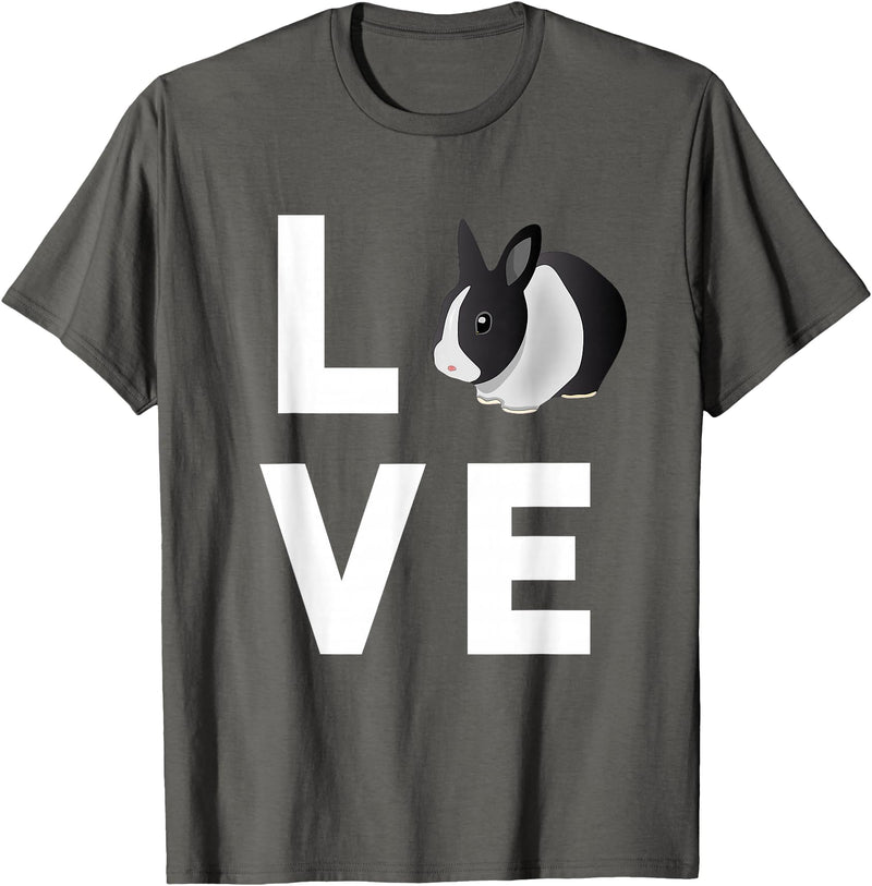 Cute I Love Rabbits Funny Bunny Rabbit Lover Gifts T-Shirt in Asphalt Grey