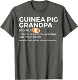 Funny Guinea Pig Apparel Guinea Pig Grandpa Definition Best Guinea Pig Grandpa Ever T-Shirt - Asphalt Grey