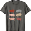 Pig Gifts For Pig Lovers Retro Pig Lover Farm Animals Swine Vintage Pig T-Shirt - Asphalt Grey