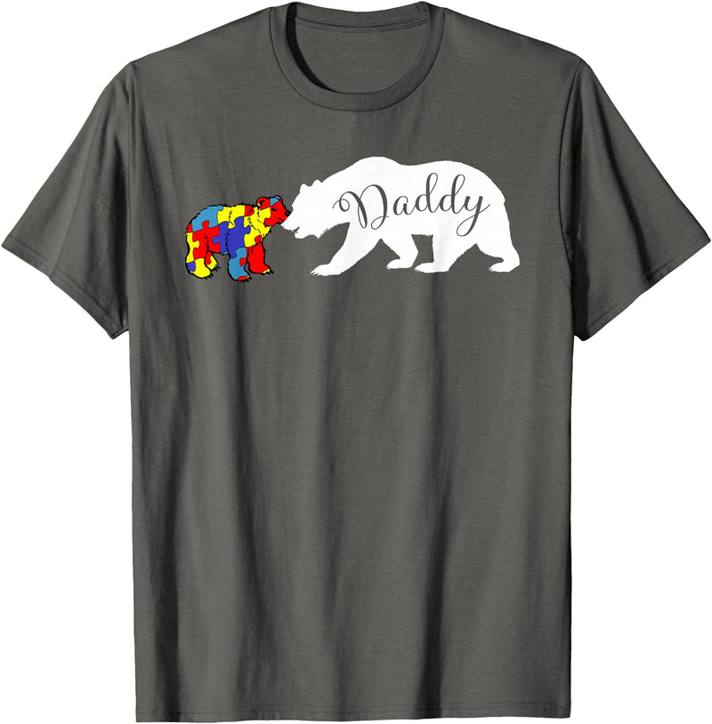 Matching Family Autism Awareness Shirts Daddy Bear Autism Awareness month Dad Grandpa Men Gift T-Shirt - Asphalt Grey