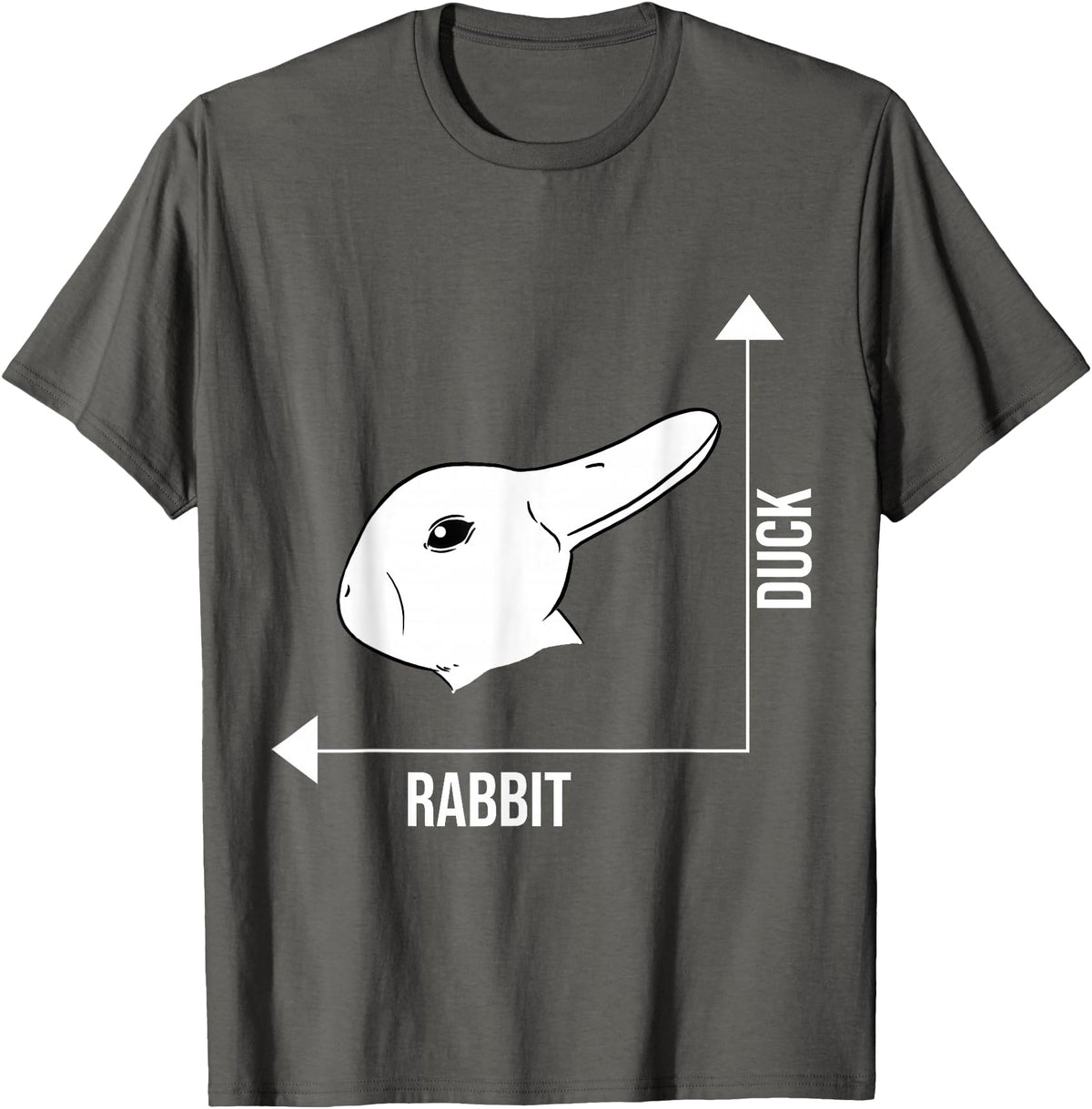 Rabbit Duck Illusion Philosopher T-Shirt in Asphalt Grey