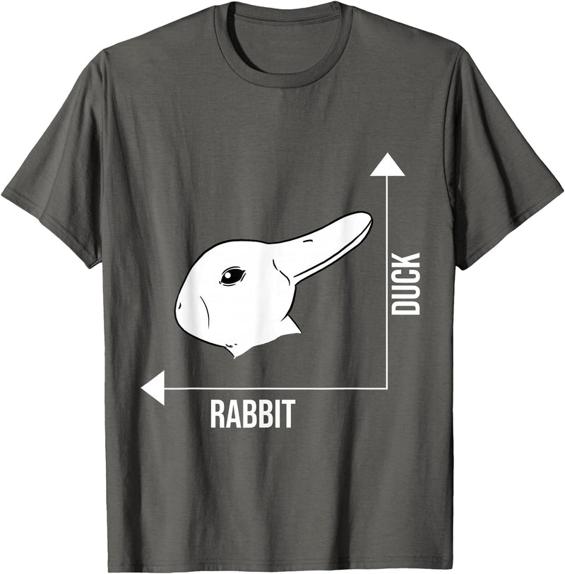 Rabbit Duck Illusion Philosopher T-Shirt in Asphalt Grey