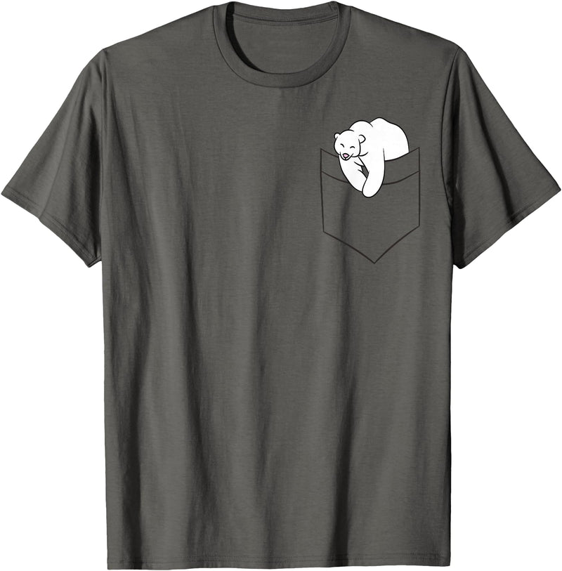 Niedliche Eisbär-Geschenke Polar Bear in Bag Funny Polar Bear in Bag T-Shirt - Asphalt Grey