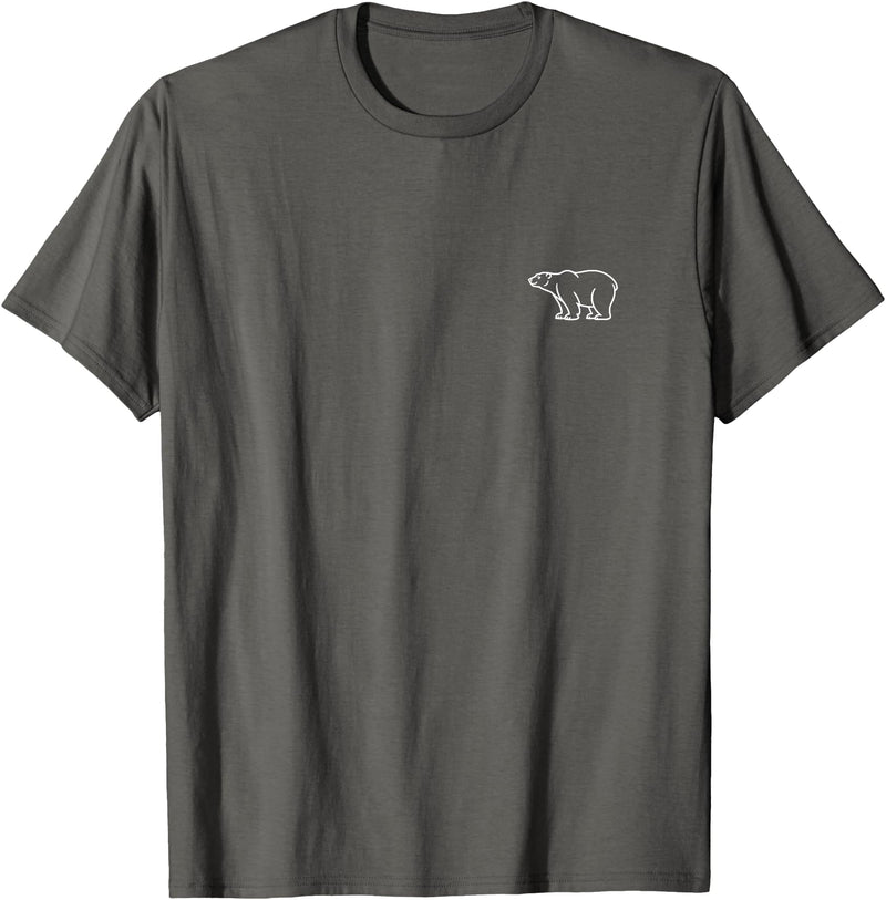 The Polar Bear Apparel Co Polar Bear Minimalist Badge Patch Line Art T-Shirt - Asphalt Grey