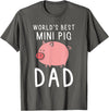 World's Best Mini Pig Dad Miniature Pig Owner Gift Mens World's Best Mini Pig Dad | Miniature Pig Owner T-Shirt - Asphalt Grey