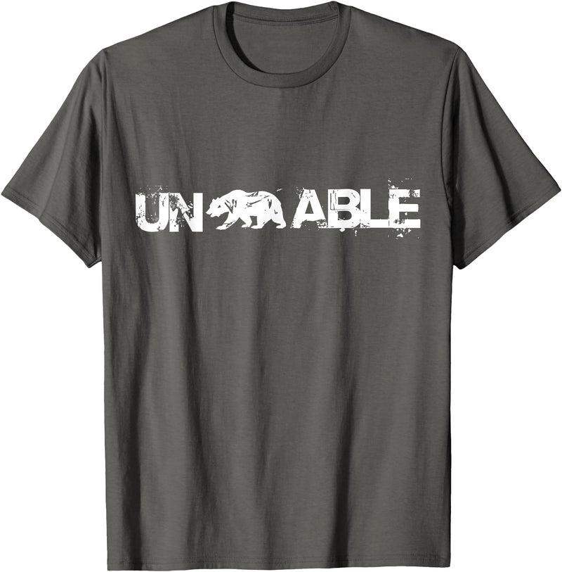 Funny Unbearable T-Shirt - Un Bear Able Tee Funny Un Bear Able Shirt - Unbearable T-Shirt T-Shirt - Asphalt Grey