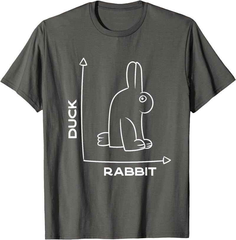 Duck - Rabbit - Funny - Joke - Bunny - Optical Illusion -Pun T-Shirt in Asphalt Grey