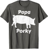 Papa Porky Pig Daddy Father Hog pork T-Shirt - Asphalt Grey