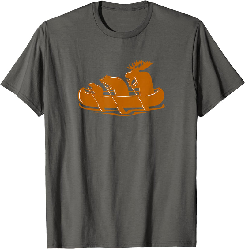 Canoe Gifts Men Women I Vicoli Merch Canoeing Beaver Bear Moose Canoe Team Funny T-Shirt - Asphalt Grey